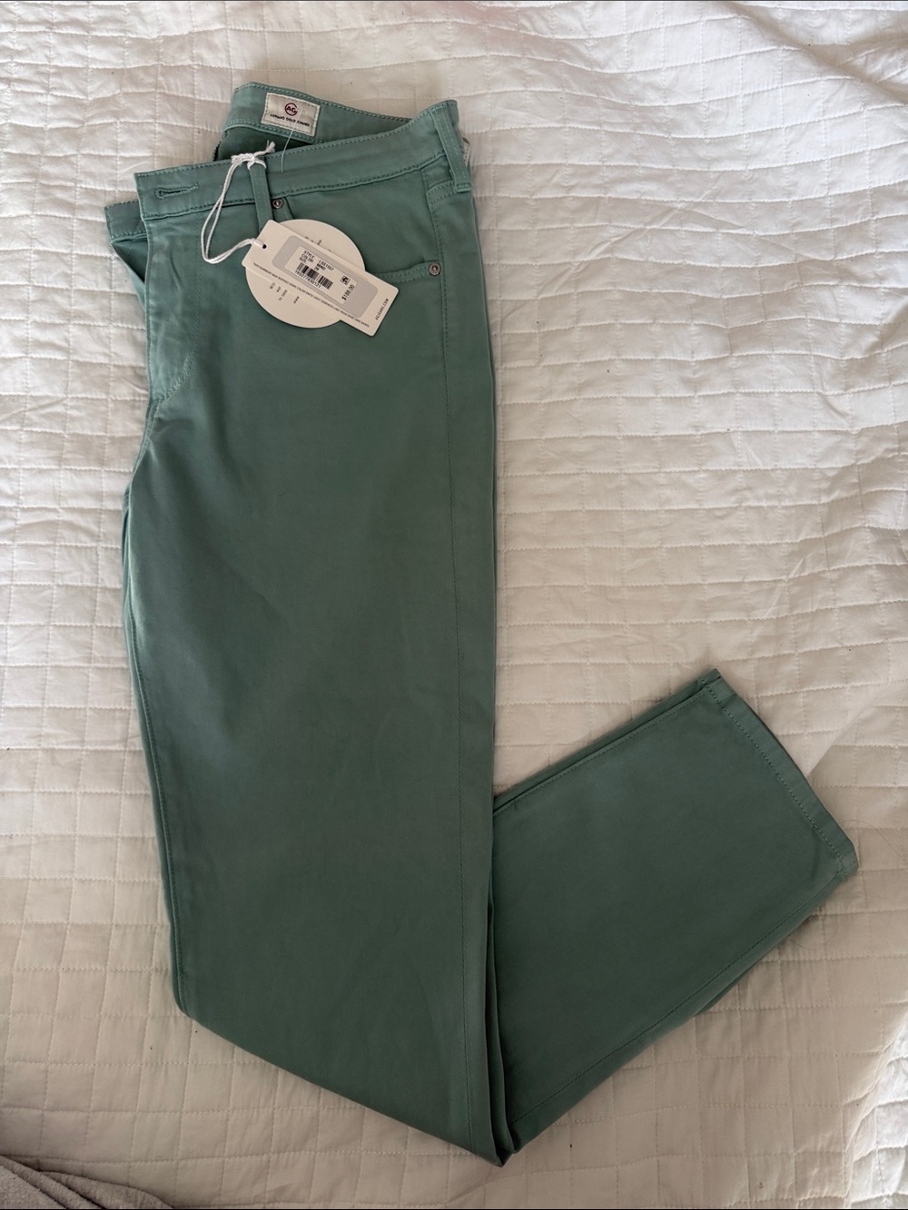 AG Adriano Goldschmied Straight-Leg Jeans in Sage Green